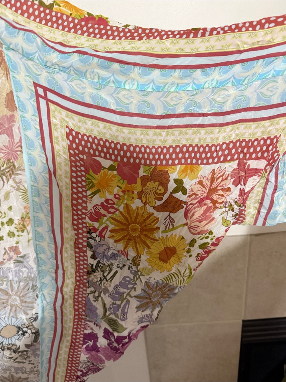 Anthropologie Floral Duster with Lavender and Sky Blue Accents - Picture 5 of 7